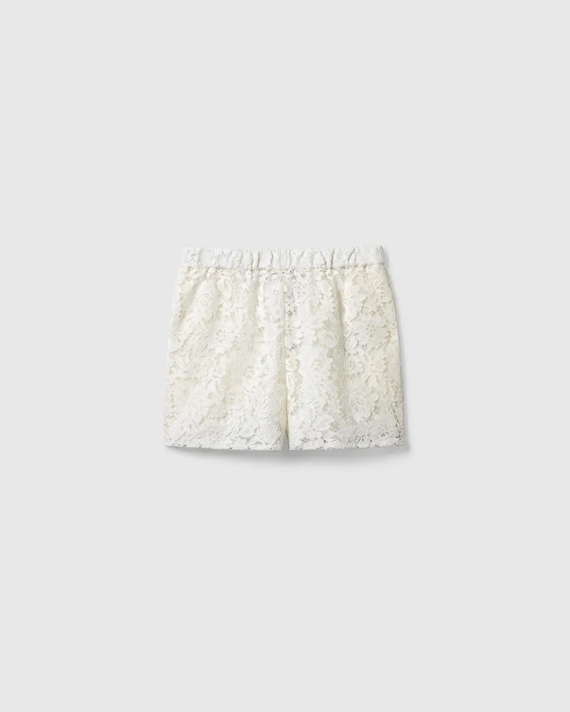 Gucci Shorts aus Blumen-Spitze, Größe Weiß