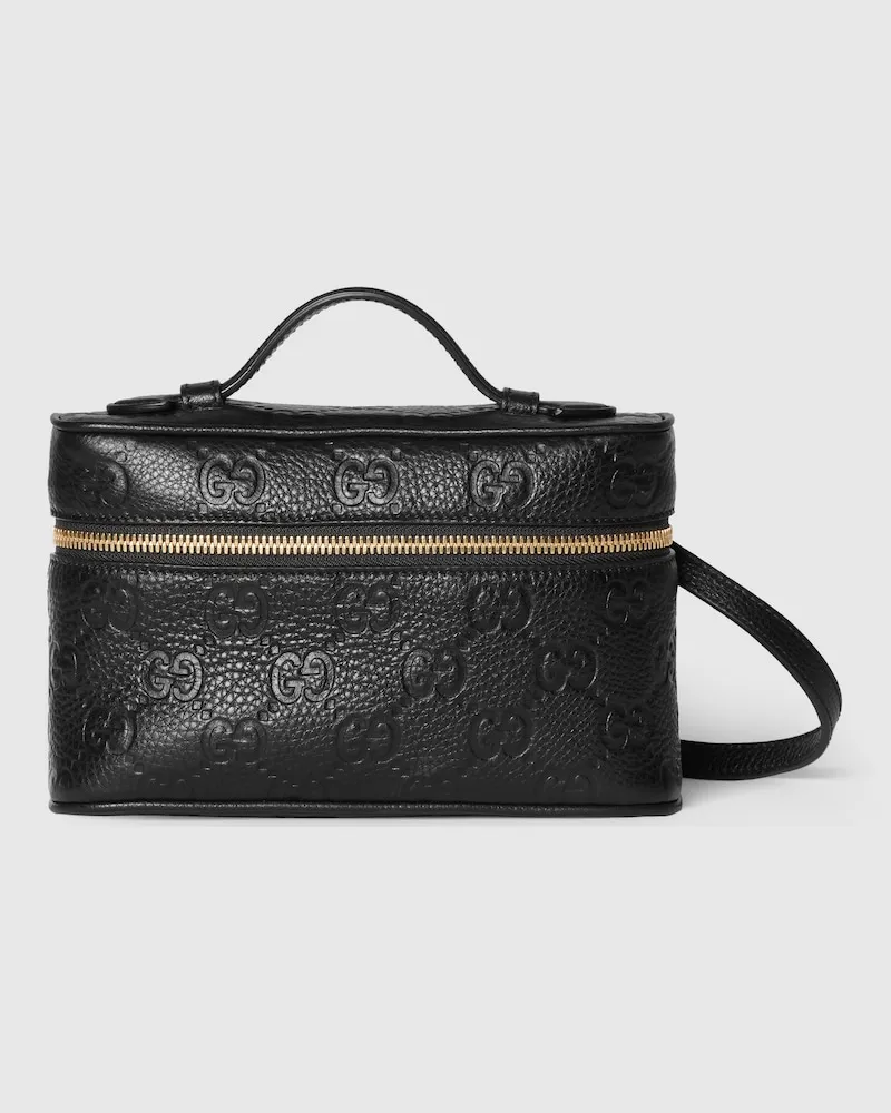 Gucci Kleine GG Emblem Tasche Schwarz