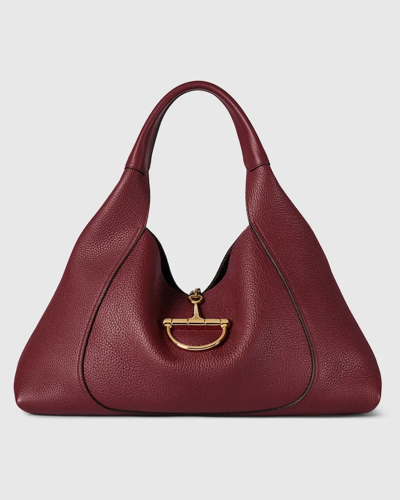 Gucci Softbit Maxi-Schultertasche Bordeauxrot