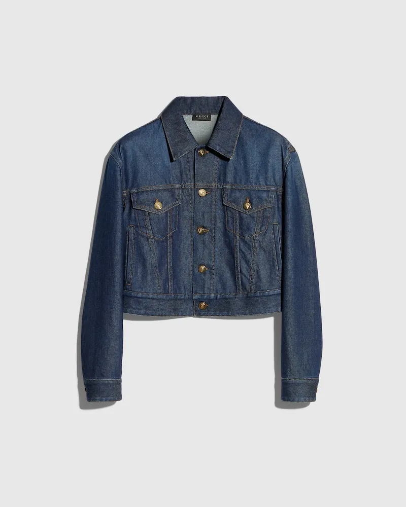 Gucci Jacke aus Baumwolldenim Blau