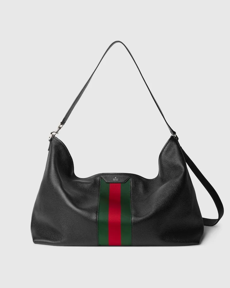 Gucci Großer Web Trademark Reisetasche Schwarz