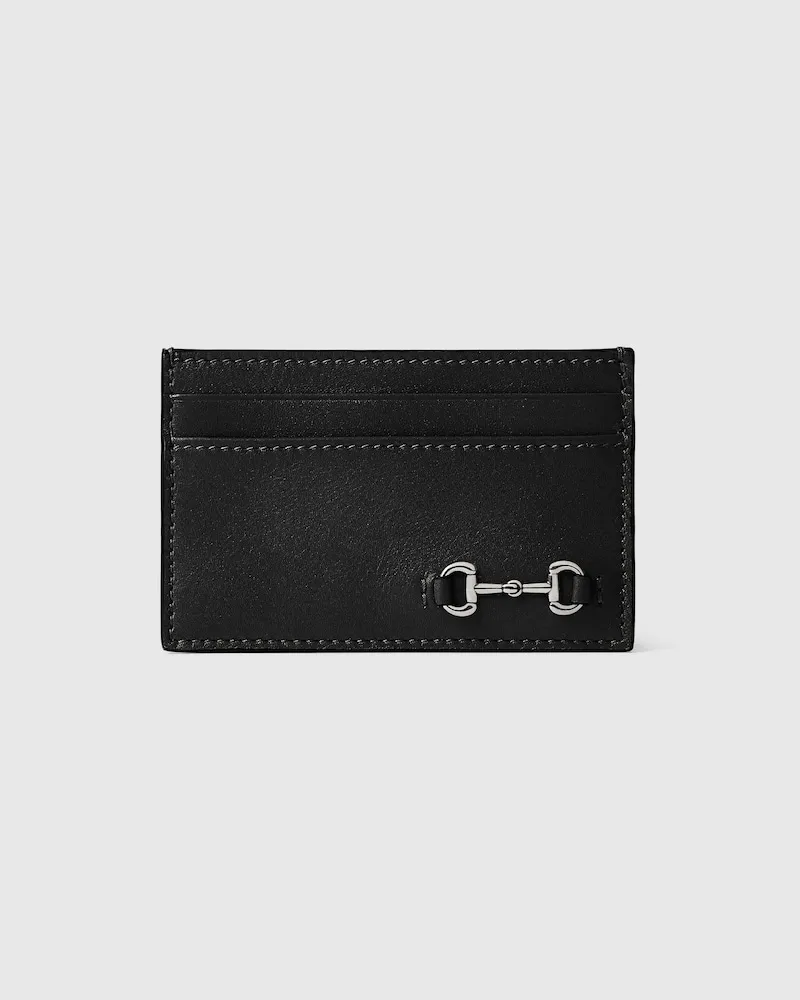 Gucci Kartenetui Mit Horsebit Schwarz