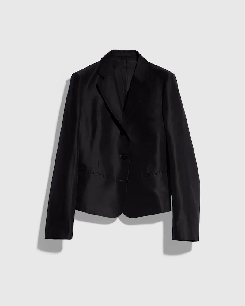 Gucci Jacke aus Feinem Seidenfaille, Größe Schwarz