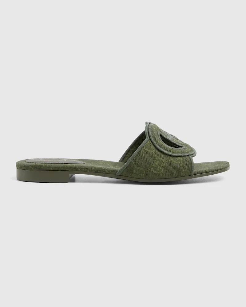 Gucci Damenpantolette Mit GG, Größe Grün
