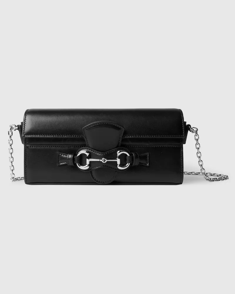 Gucci Brieftasche mit Kettenriemen Und Horsebit Schwarz