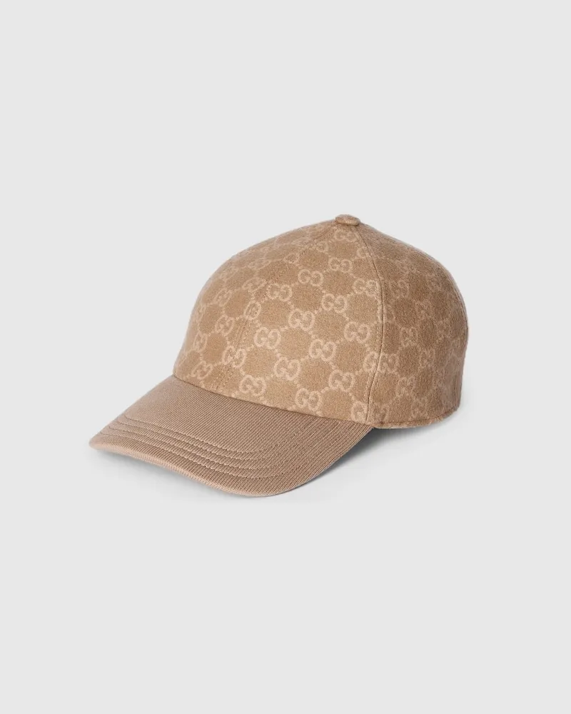 Gucci Casquette De Baseball En Tissu En Maille GG, Taille Marron