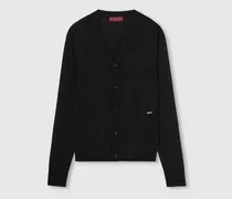 Cardigan aus Feinem Wollstrick Mit Intarsie, Größe