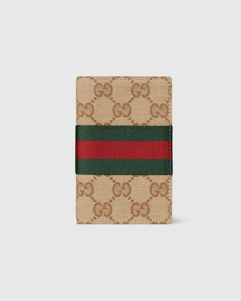 Gucci GG Kartenetui mit Web Beige