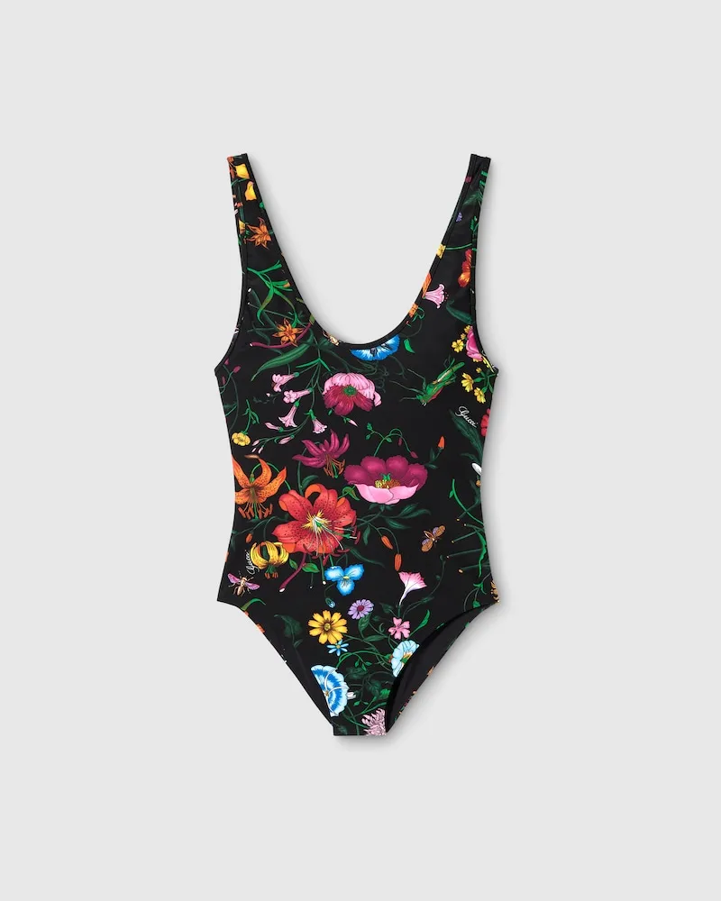 Gucci Maillot De Bain En Jersey Étincelant À Imprimé, Taille Noir