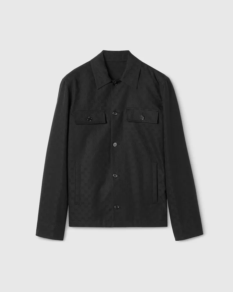 Gucci Jacke aus GG Baumwollcanvas, Größe Schwarz