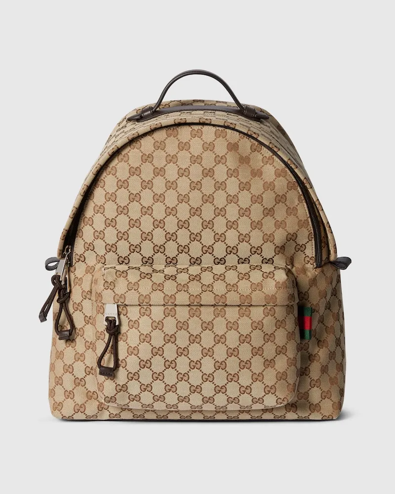 Gucci Mittelgroßer Rucksack aus GG Canvas Beige
