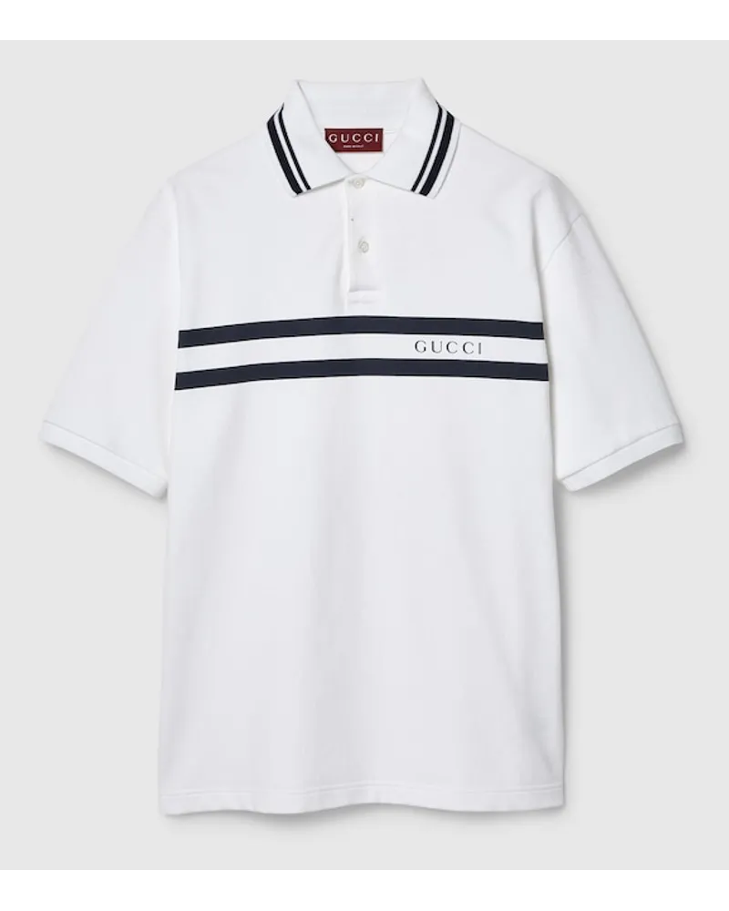 Gucci Poloshirt Aus Baumwoll-Piqué Weiß
