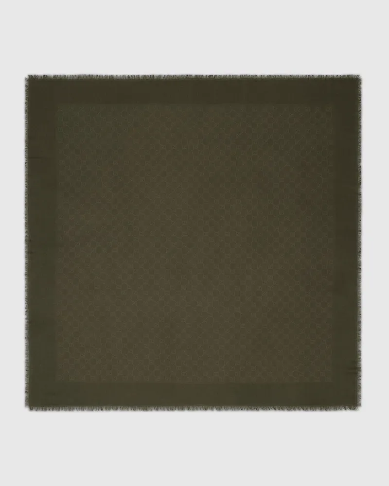 Gucci Halstuch aus GG Woll- Und Seidenjacquard Grün