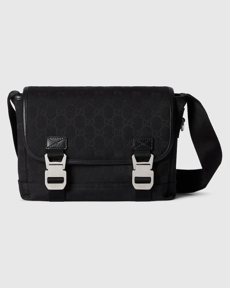 Gucci Kleine Umhängetasche aus GG Canvas Schwarz