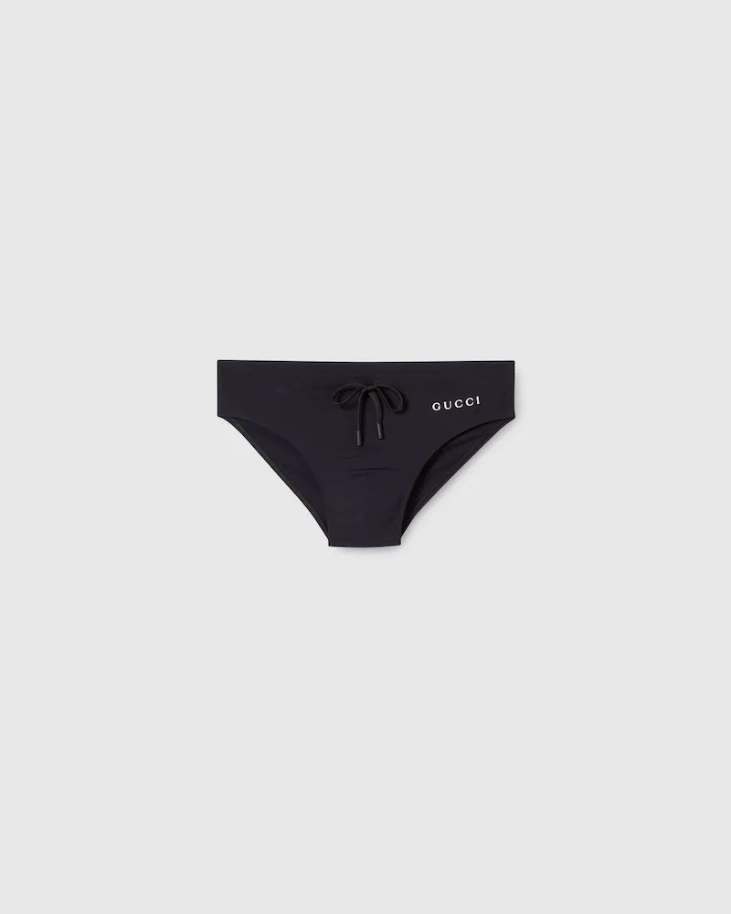 Gucci Slip De Bain En Élasthanne Avec Imprimé, Taille Bleu