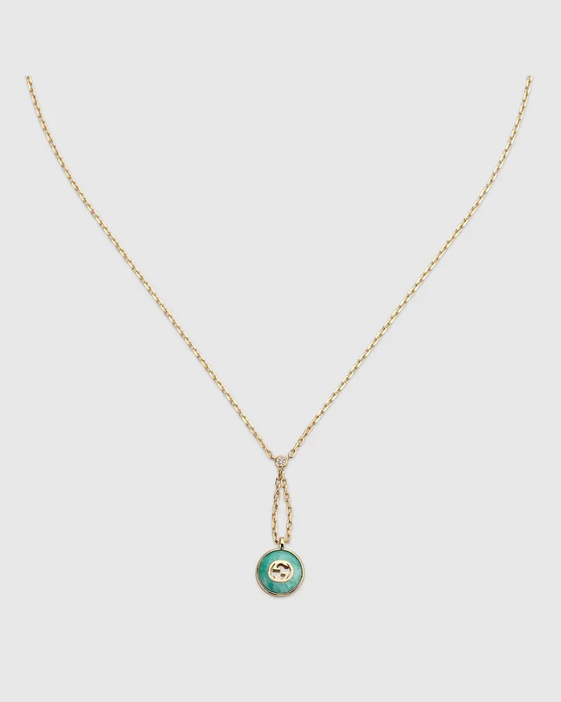 Gucci Interlocking Halskette Mit Anhänger 18 Karat Undefined