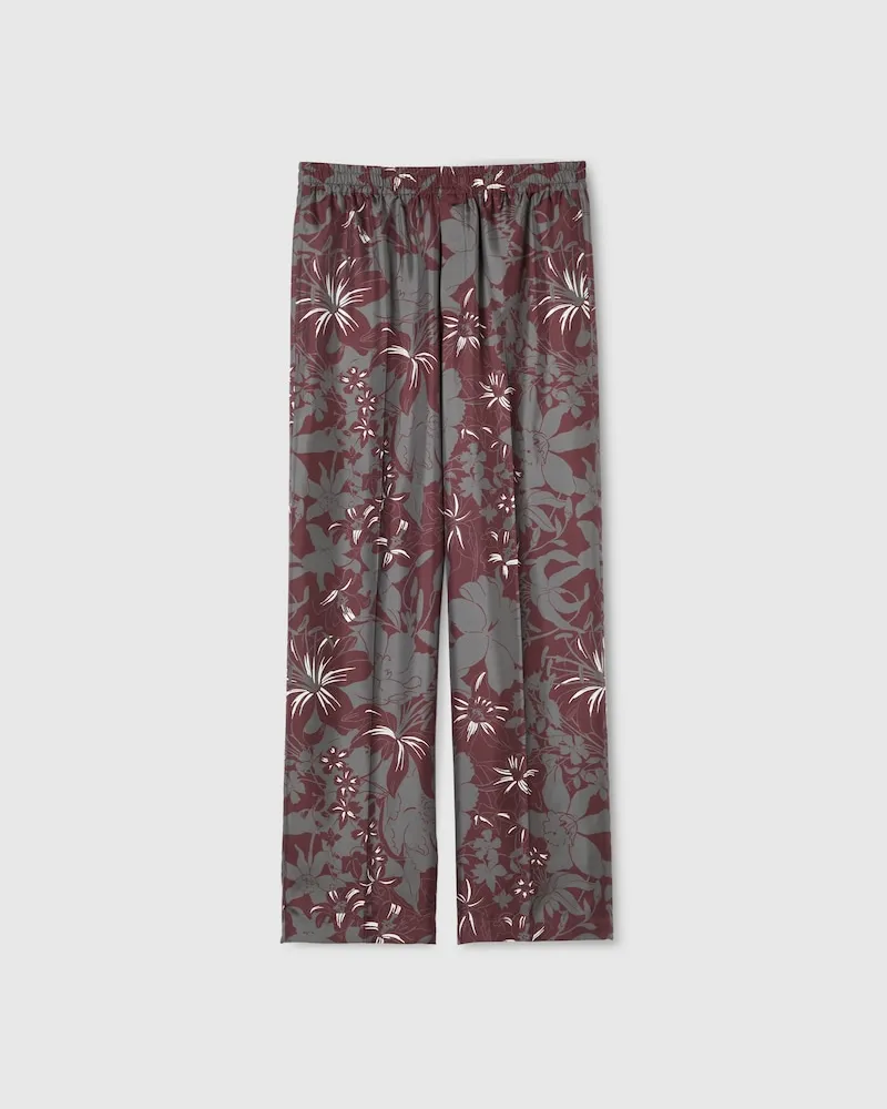 Gucci Hose aus Seidentwill Mit Print, Größe Grau