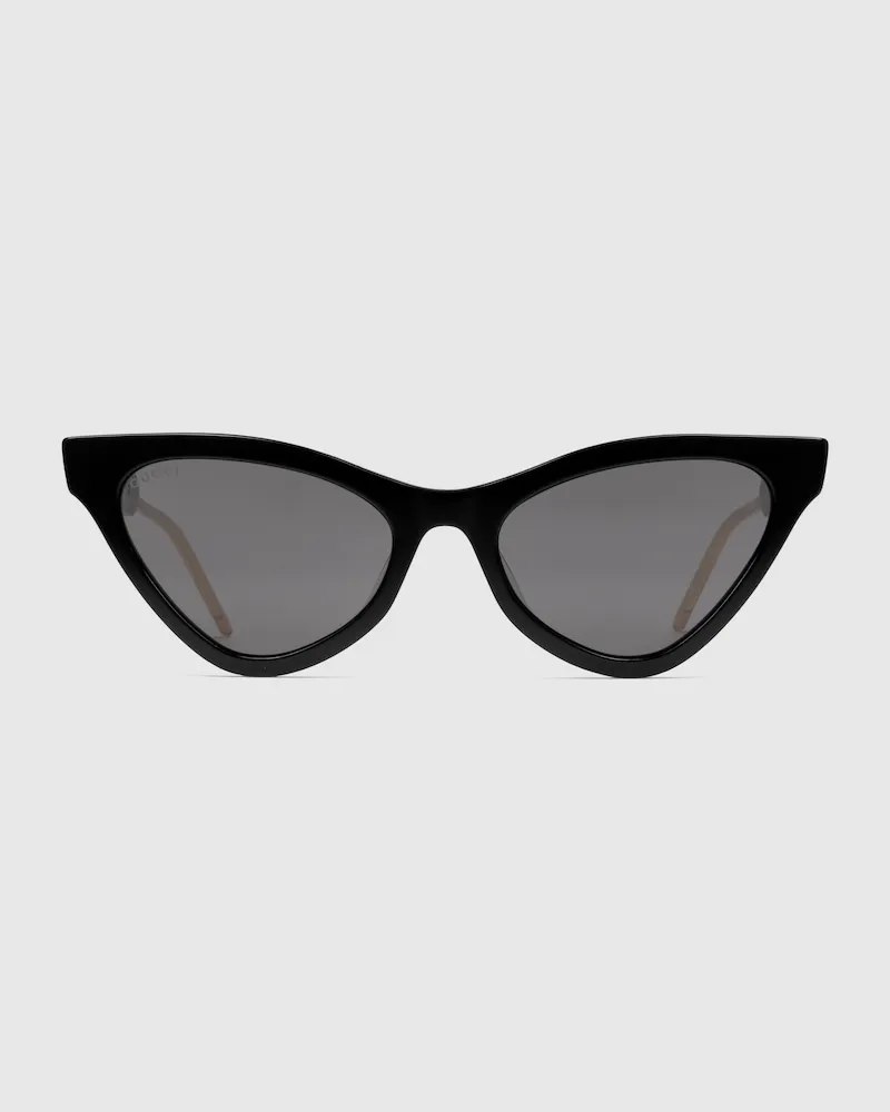 Gucci Sonnenbrille In Katzenaugenform aus Azetat Schwarz