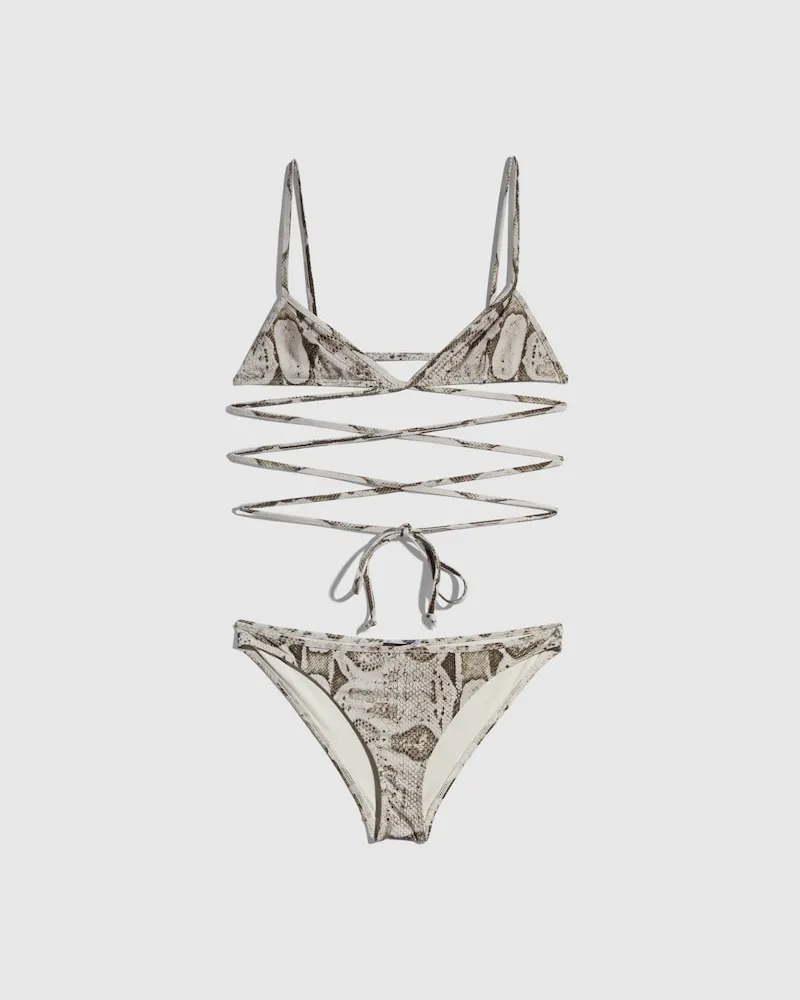 Gucci Bikini aus Stretch-Jersey mit Print, Größe Grün