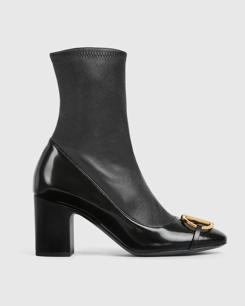 Gucci Damenstiefelette Mit Halbem Horsebit, Größe Schwarz