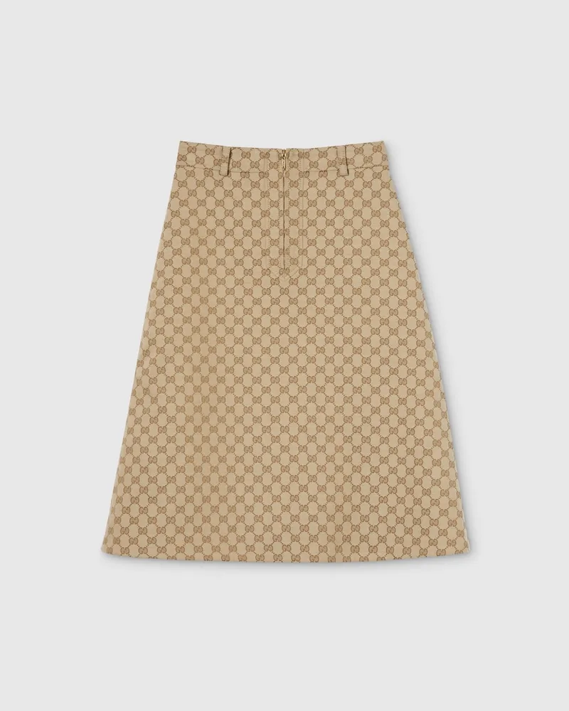 Gucci Rock aus GG Baumwollcanvas, Größe Beige