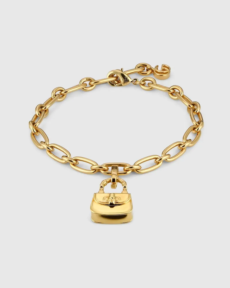 Gucci Armband mit Bamboo 1947 Anhänger Goldfarbenes