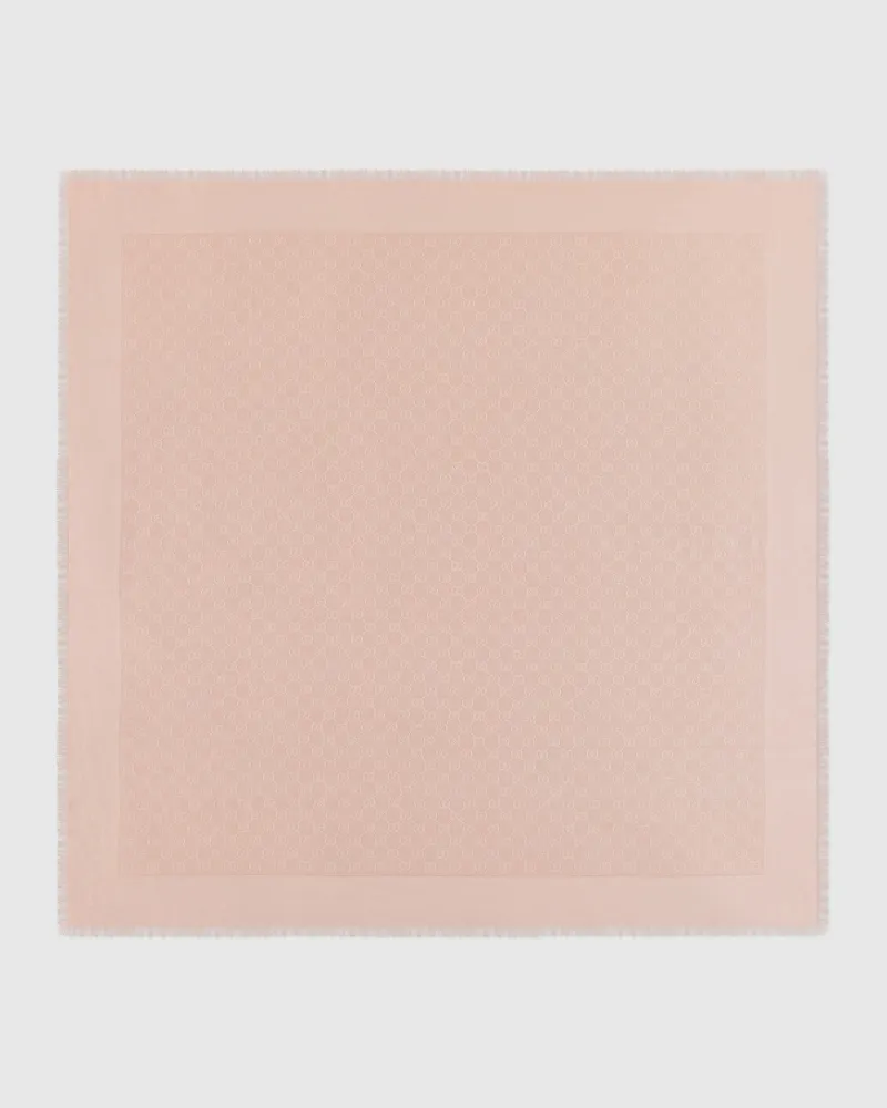 Gucci Halstuch aus GG Baumwoll- Und Seidenjacquard Pink