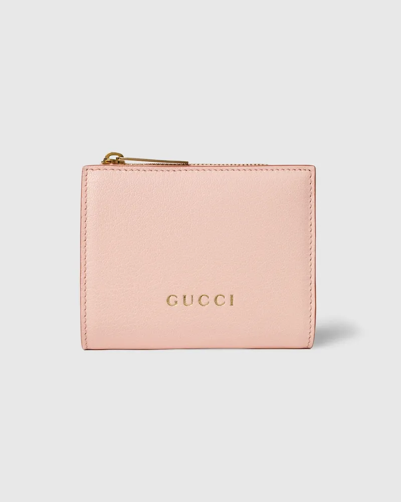 Gucci Kleine Brieftasche mit Schriftzug Pink