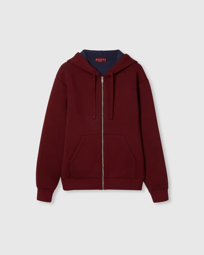 Gucci Jacke aus Baumwoll- Und Viskosejersey-Doppelgewebe, Größe Rot