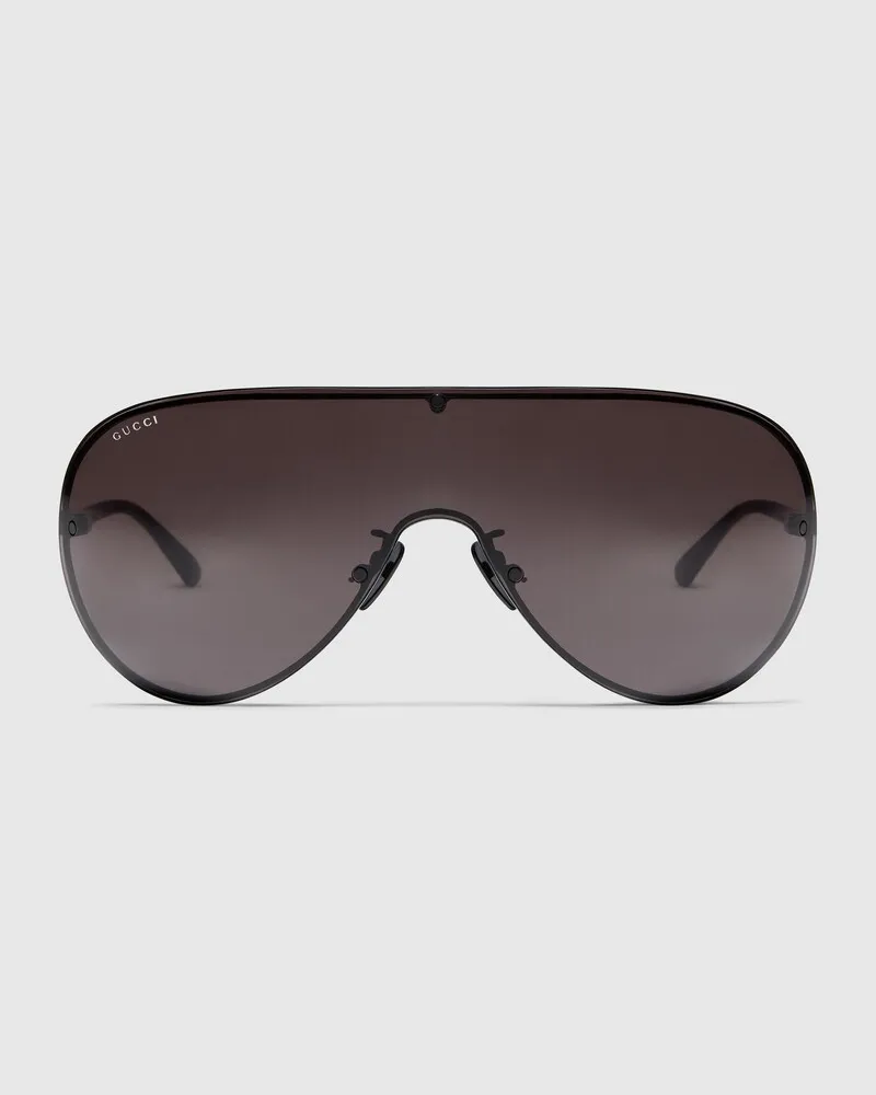 Gucci Sonnenbrille In Maskenform Schwarz