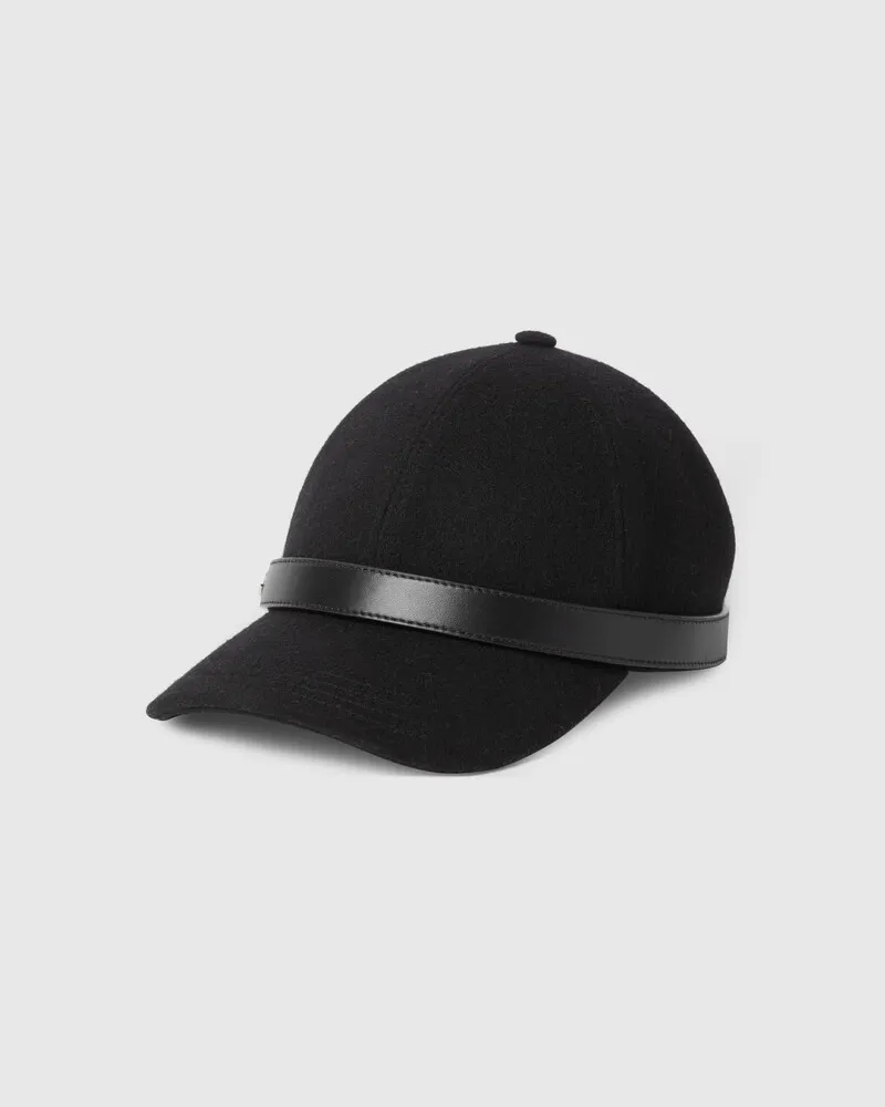 Gucci Baseballkappe aus Wolle, Größe Schwarz