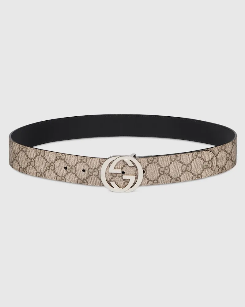 Gucci Wendbarer Gürtel mit GG Schnalle Beige