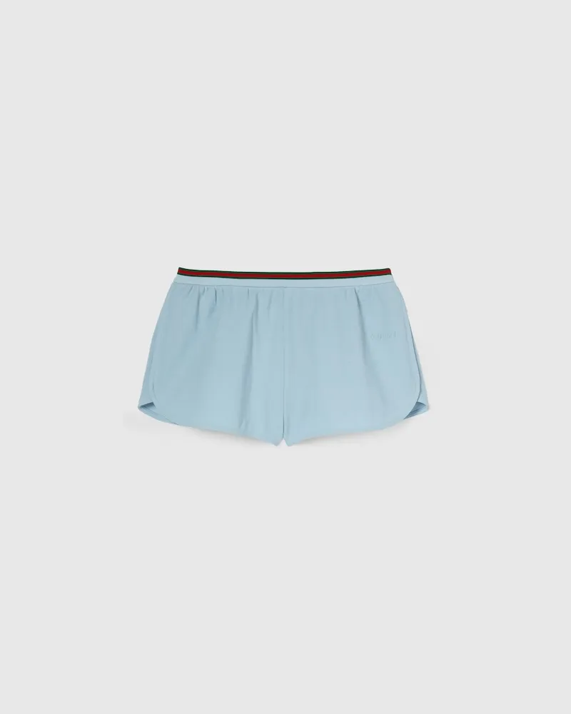 Gucci Shorts aus Baumwoll-Piqué Mit Web, Größe Blau