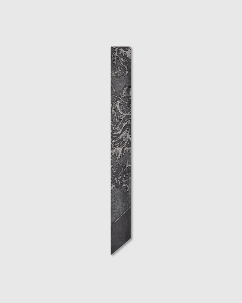 Gucci Band aus Seidentwill mit Print Schwarz
