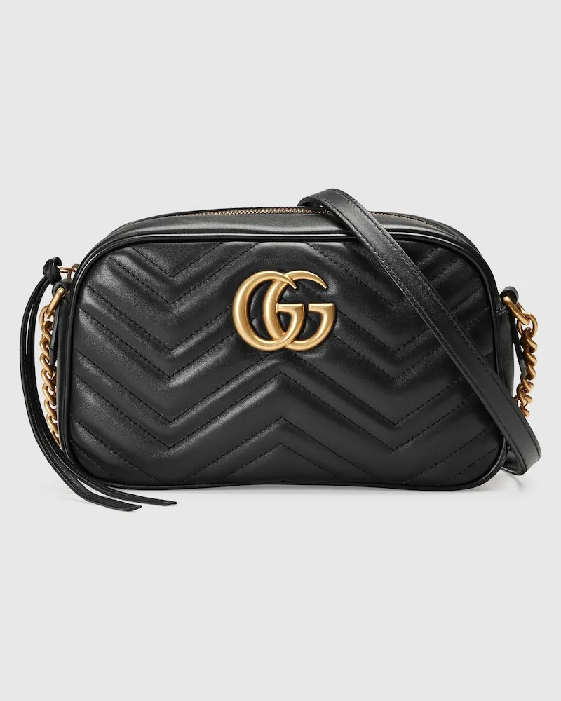 Gucci Kleine GG Marmont Kameratasche Schwarz