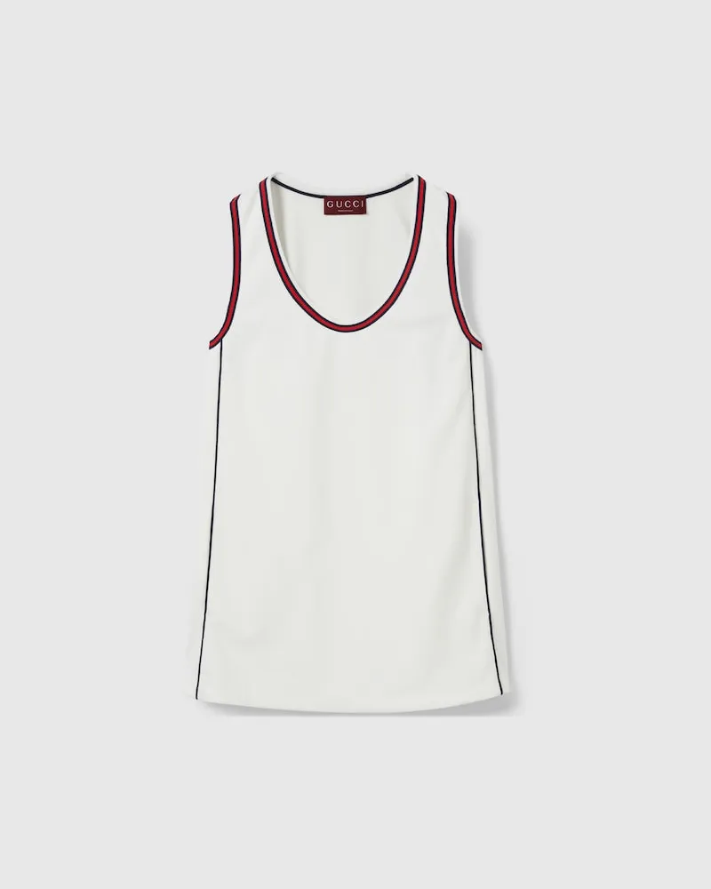 Gucci Kleid aus Technischem Jersey Mit Web, Größe Weiß