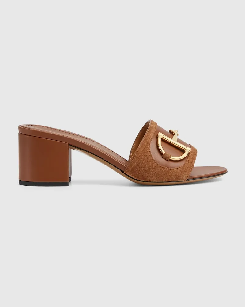 Gucci Damenpantolette Mit Horsebit, Größe Braun
