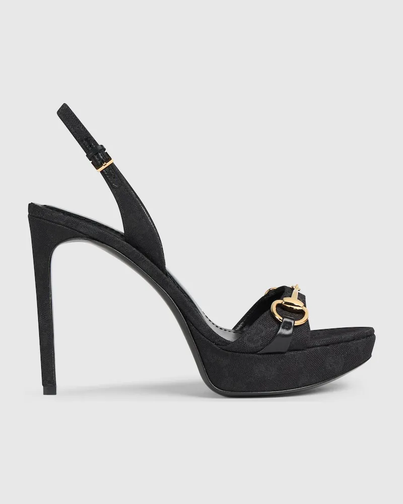 Gucci Damen Donna Sandale mit Plateausohle Schwarz