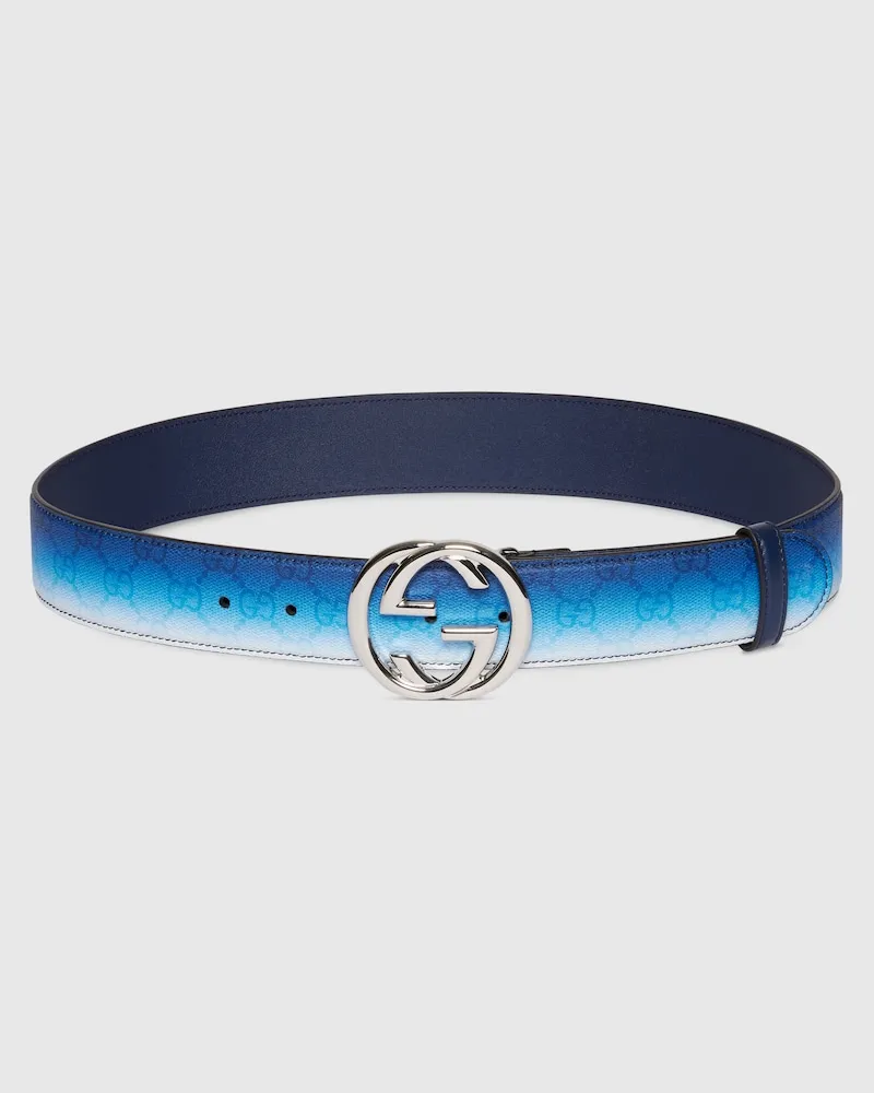 Gucci Chroma Gürtel Mit GG, Größe 95 Blau