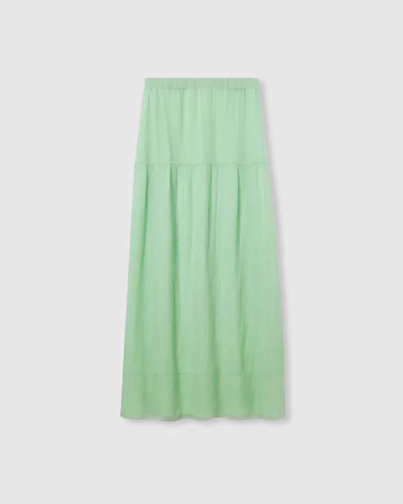 Gucci Rock aus Chiffon-Crêpe, Größe Grün