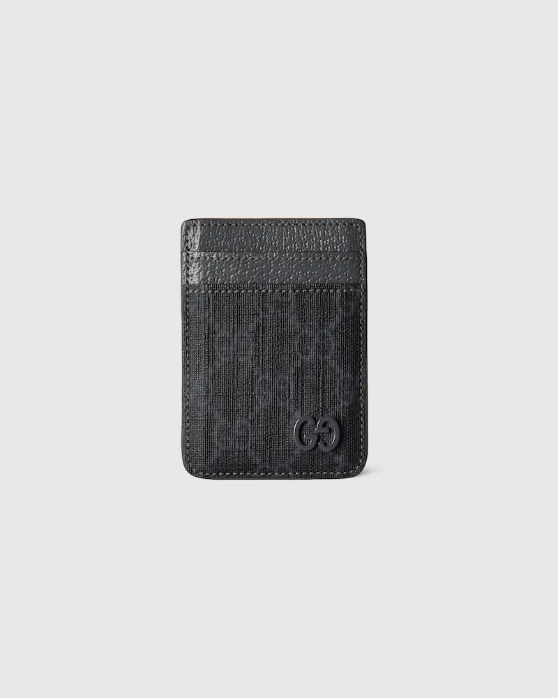 Gucci Zweifarbiges Kartenetui Mit Magnetverschluss Schwarz