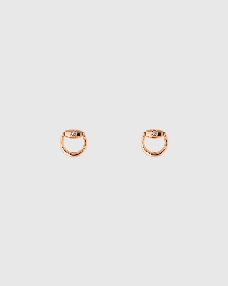 Gucci Horsebit Ohrstecker 18 Karat Mit Diamanten Gold