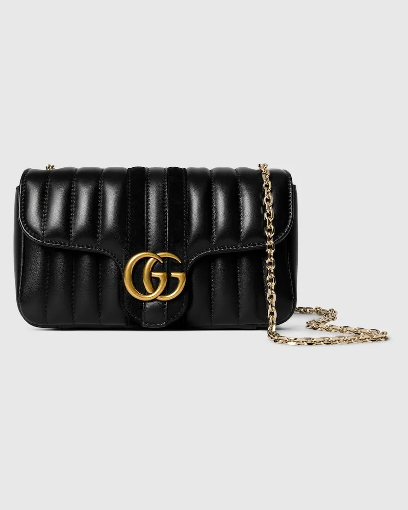 Gucci Jetset GG Marmont Kleine Schultertasche Schwarz