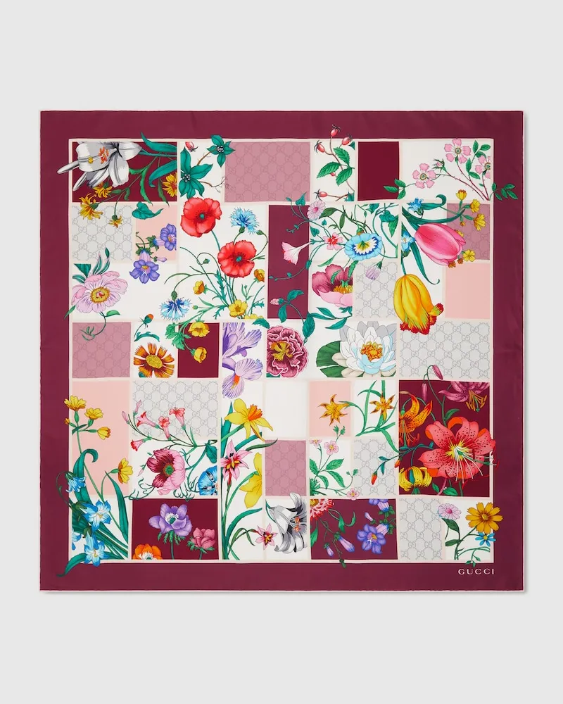 Gucci Vierecktuch aus Seidentwill Mit Print Pink
