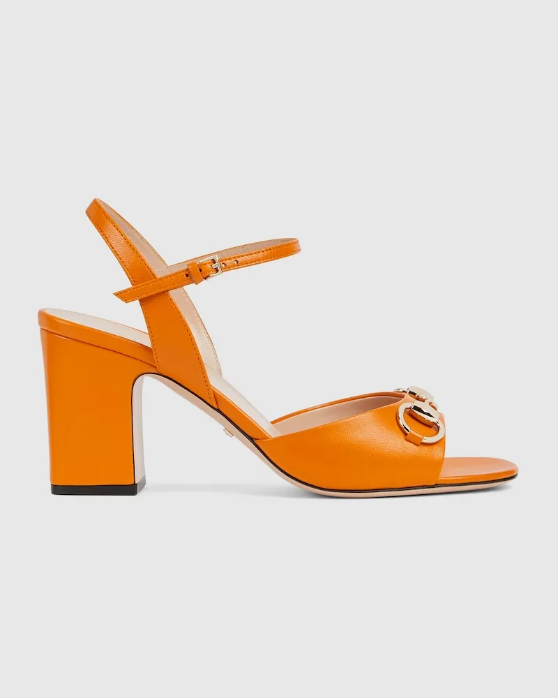 Gucci Damensandale mit Horsebit Orange
