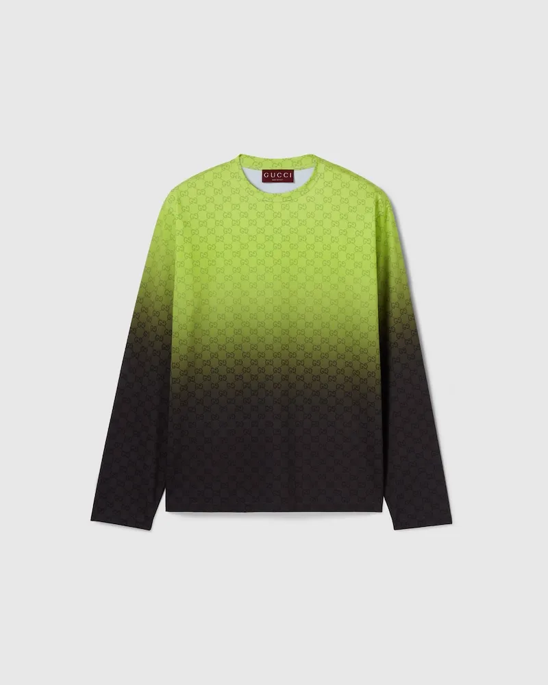 Gucci T-Shirt aus Technischem Baumwolljersey Mit Print, Größe Grün