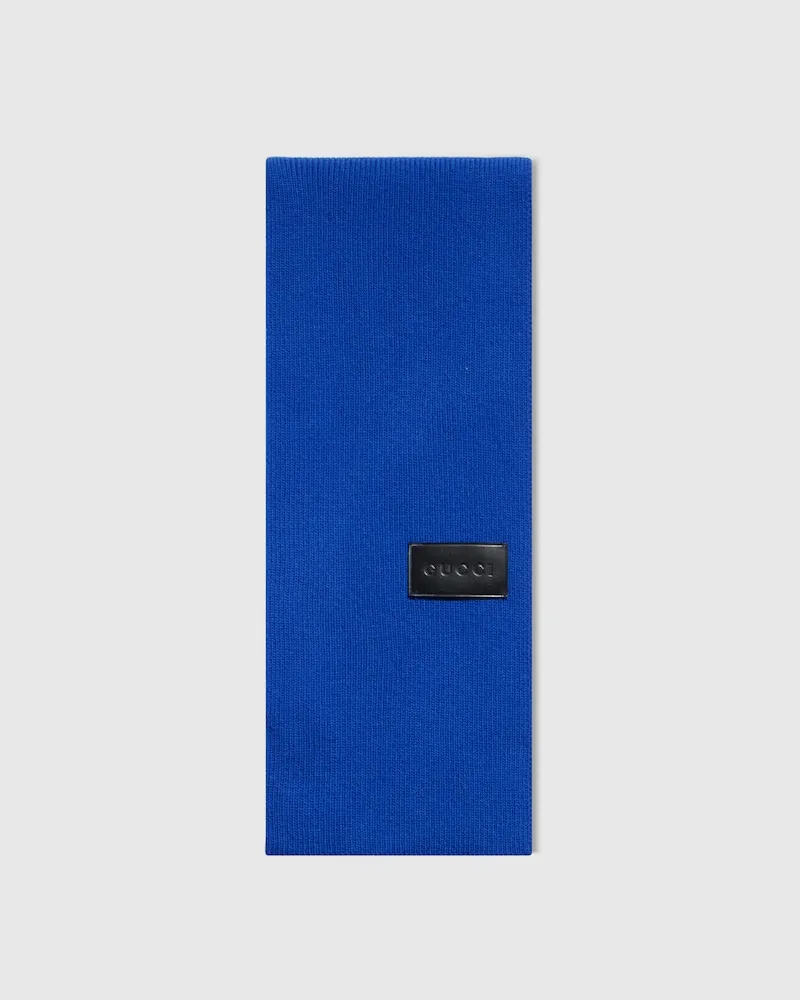 Gucci Schal aus Gerippter Wolle Blau
