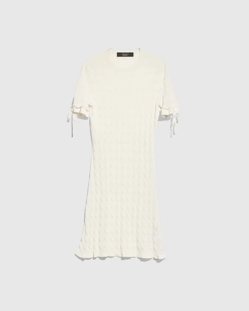 Gucci Kleid aus Geflochtener Baumwollmischung, Größe Weiß