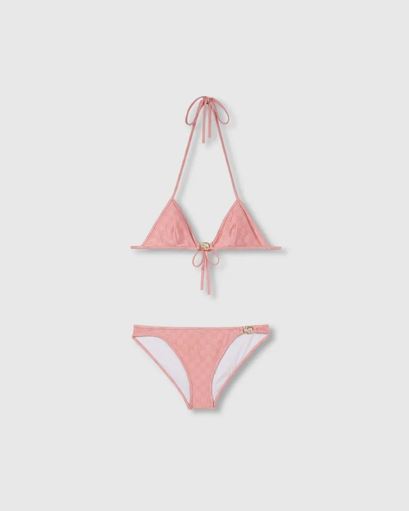Gucci Bikini aus GG Stretch-Jersey, Größe Pink