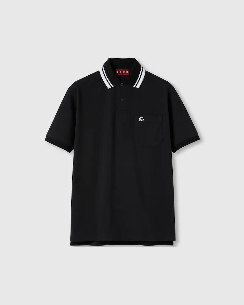 Gucci Poloshirt aus Baumwolle, Größe Schwarz